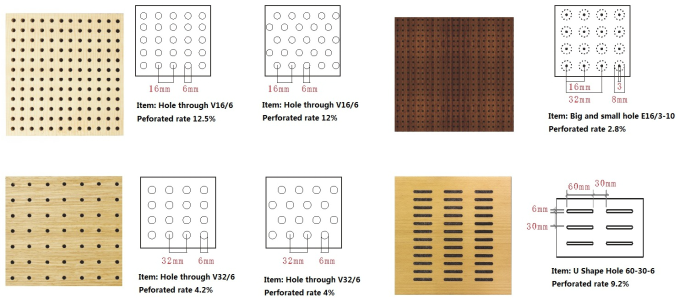 Hot sale soundproof perforated wood acoustic wall panel for conference room