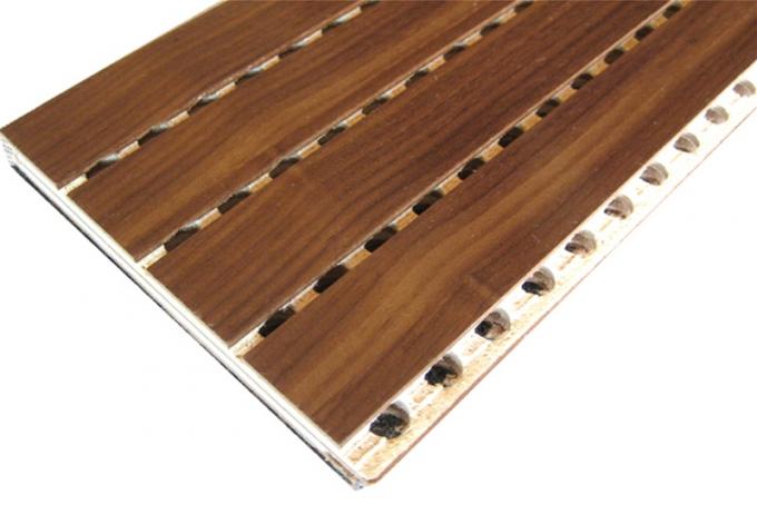 Sound Absorption Wooden Grooved Acoustic Panel Decoration Carved Pattern