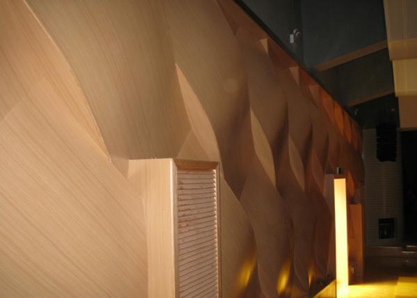 Wood Acoustic Diffuser Ceiling Panels , 3D MDF Auditorium Sound Proof Wall Board