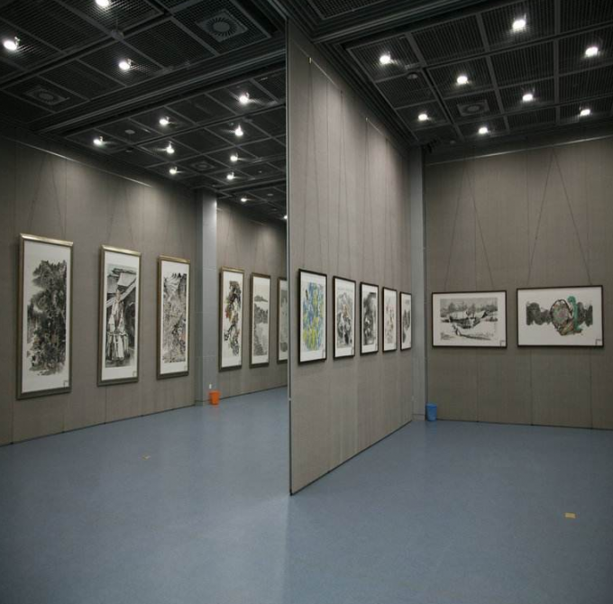 Top Hanging Folding Sliding Partition Wall For Exhibition Hall / Art
