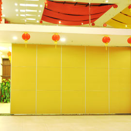Yellow Movable Partition Walls , Hotel Conference Room Sliding Folding Partition Doors