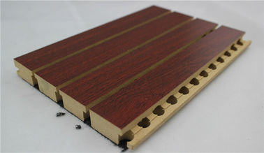 Environmental Wooden Grooved Acoustic Panel For Cinema Hall / Library