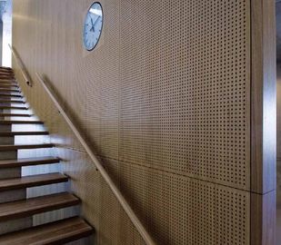 Auditorium Melamine Surface Perforated Wood Sheets / Music Studio Acoustic Panels