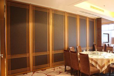 Malaysia Soundproof Aluminium Wooden Sliding Partition Wall 85mm Thickness