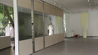 Soundproof Leather Surface Sliding Partition Walls for Conference Hall / Movable Wall Dividers