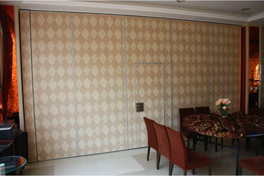 Sliding Hanging Track Roller Acoustic Partition Wall Plywood , Fabric , Leather Finished