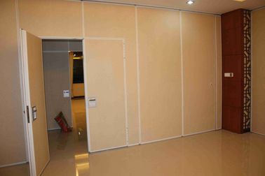 Melamine Surface Movable Track Roller Acoustic Partition Wall For Hotel 4m Height