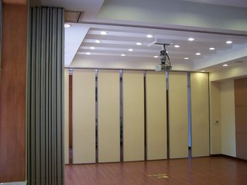 Melamine Surface Movable Track Roller Acoustic Partition Wall For Hotel 4m Height