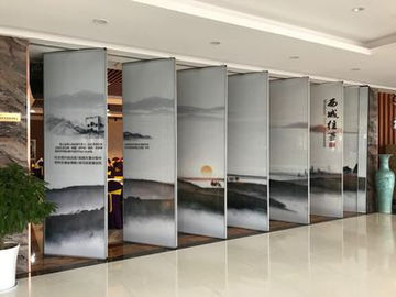 Ballroom Sliding Portable Hall Movable Partition Walls With Landscape Painting