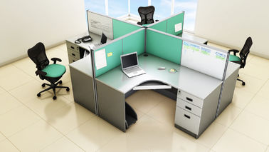 Elegant Wooden Office Partition Walls 6 Staff Office Workstation Desk