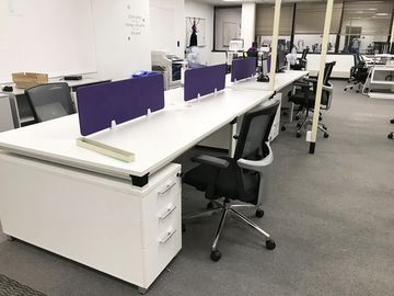 Fashion Office Desk Partitions With Cabinets Veneer Finish Anti - Scratch