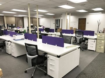Fashion Office Desk Partitions With Cabinets Veneer Finish Anti - Scratch