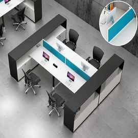 Water Proof Standard Office Table With Drawer Two  -  Six Office Desk Dividers