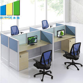 4 Person Division Office Workstation / Modern Office Furniture Cubicles
