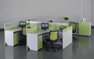Cusomized Wooden Material 4 Seats Office Desk Cubicle Multi Color Easy To Install