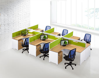 OEM Office Furniture Partitions , 6 Seater Office Workstation With Side Cabet