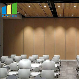 Aluminum Frame Office Wooden Sliding Partition Walls Materials Single Or Double Door