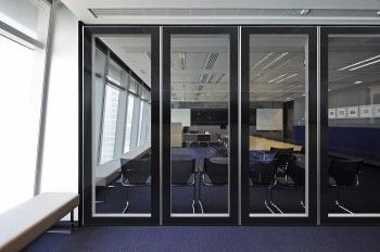 Aluminum Track Profile For Double Glass Acoustic Folding Movable Office Glass Partitions Wall
