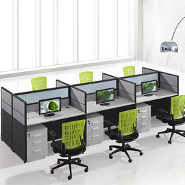 Customized Call Center Office Furniture Partitions / 4 Person Workstation Desk