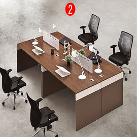Four Person Workstation Office Furniture Partitions / Aluminum Office Table Cubicle With Side Extension