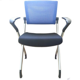 Armless Aluminum Stackable Mesh Fabric Folding Conference Chairs 100mm Gas Lift