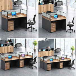 Fashion Wooden Cubicles Office Furniture Partitions / 4 Person Workstation Desk