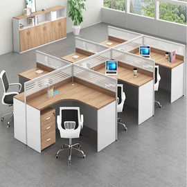 Modern Cubicle Office Furniture Modular Workstation Partition For 4 Clerk