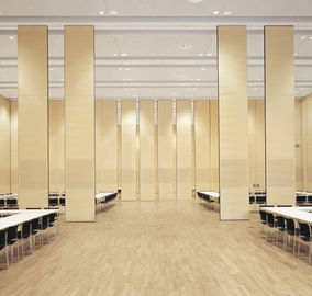 Classroom Movable Partitions Aluminium Folding Doors With Natural Timber Decorative Panel