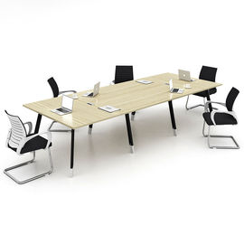 Office Furniture Melamine Board Conference Room Table Deep Oak + Light Oak Color