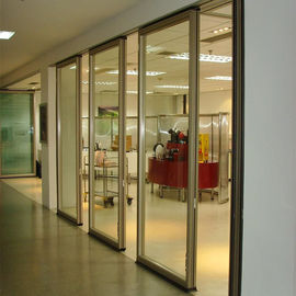 Folding Glass Movable Partition Wall Active Sliding Aluminium With Partition Belt Mobile Partition Wall For Lobby Aisle