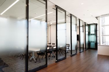 Movable Partition Walls Flexible Frosted Glass Room Dividers For Office