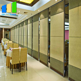 Soundproof Sliding Partition Walls 4 Meters Fabric Surface For Restaurant Meeting Room