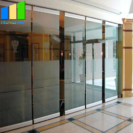 Collapsible Office Folding Partition Walls Glass Folding Door 12mm Frameless Operable Glass Partition System