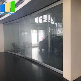 Modern Style Sliding Partition Walls Movable Frameless Folding Glass Doors