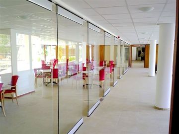 Soudproof Aluminum Frameless Tempered Glass Partition Room Divider For Office