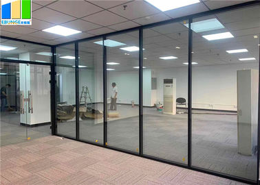 EBUNGE Office Partition Modular Aluminum Tempered Full Height Glass Partition Wall For Office Fit Out