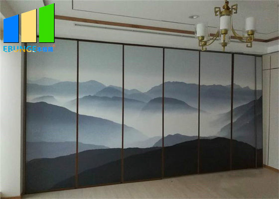 Floor To Ceiling Fabric Printed Office Wall Panel Sound Proof Folding Sliding Partition