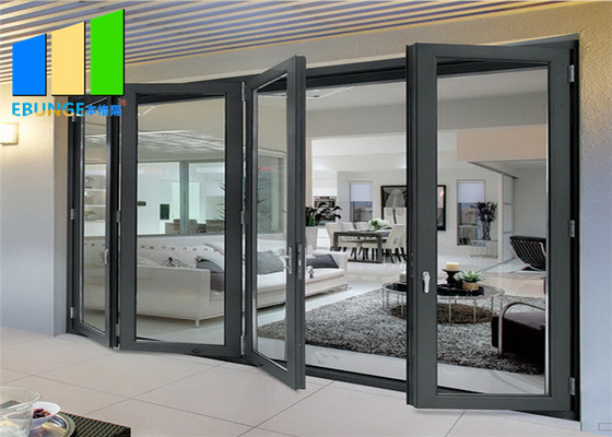 Double Glazing Lowes Bi Fold Door Accordion Aluminum Glass Patio Exterior Folding Door