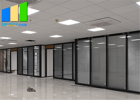 10mm Clear Tempered Frosted Glass Office Partition Walls With Aluminum Frames