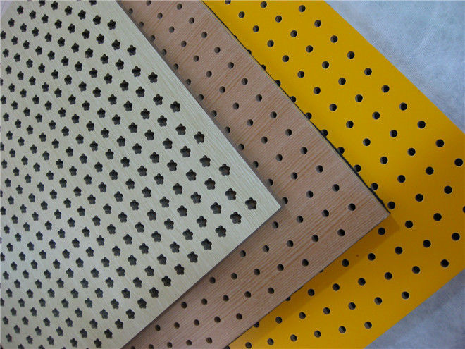 Interior Perforated Wood Panels Grooved Decorative Acoustic Diffuser Panels