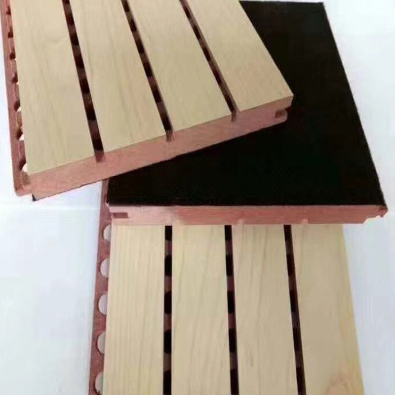 Eco Friendly Mdf Acoustic Soundproofing Panels / Grooved Wood Panel