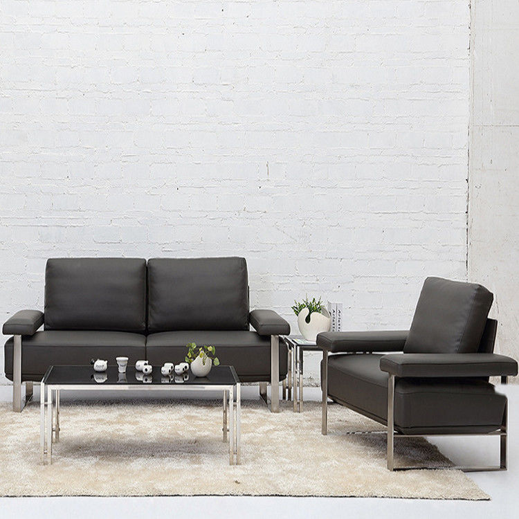 Leather Office Sofa Set For Hotel Lobby, Leather Office Sofa