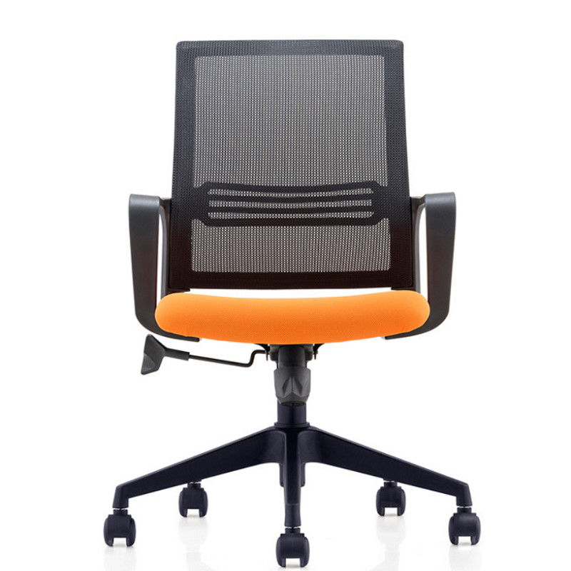 Modern Staff Black Nylon Mesh Chair , Mid Back Office Furniture Swivel Chairs