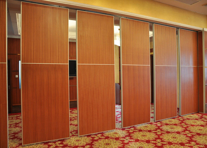 Red Fireproof Partition Wall Hanging Sliding Door For Exhibition Halls