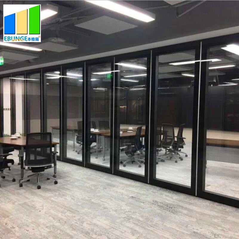 Ebunge Double Glass Movable Partition Soundproof Sliding Glass