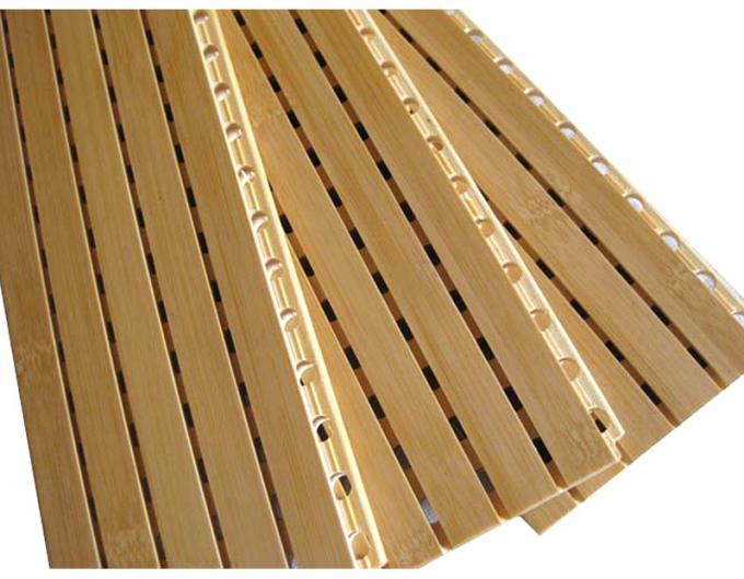 Wood Wall Paneling Wooden Grooved Acoustic Panel MGO Fireproof Veneer