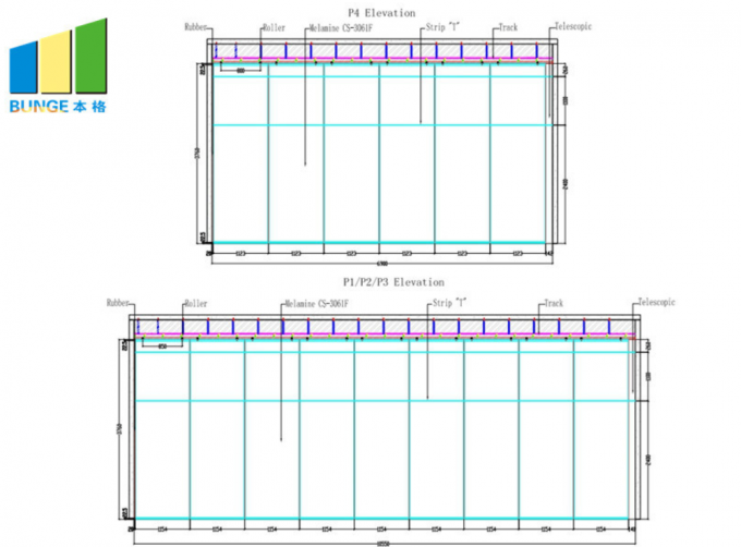Mobile Operable Partition Walls Cost Folding Acoustic Room Dividers For