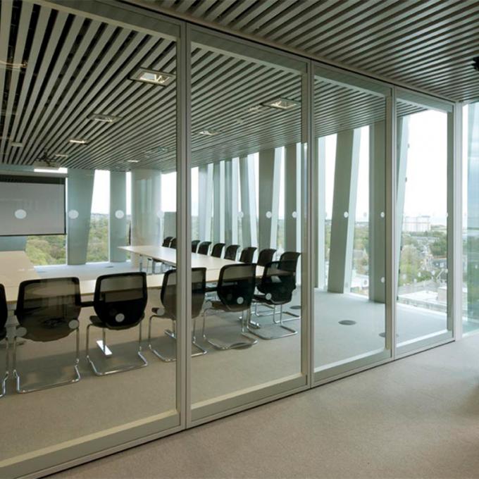 Transparent Glass Tempered Movable Partition Walls / Folding Glass Divider