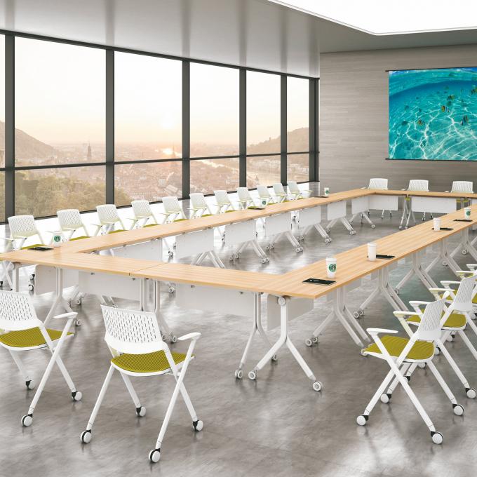 Office Furniture And School Desk Foldable Training Room Table With Wheels