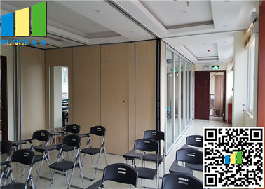 Operable Glass Room Dividers / Partition Wall System On Wheels For Meeting Room